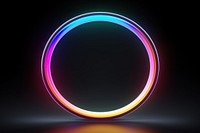 3D render of circle shape light neon illuminated.