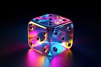 3D render of dice icon game illuminated opportunity.