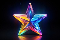 3D render of star shape illuminated celebration creativity.