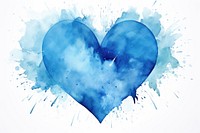 Heart from water color blue backgrounds creativity abstract. AI generated Image by rawpixel.