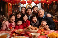 Group of family member adult chinese new year togetherness. AI generated Image by rawpixel.