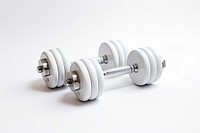 Dumbbell set sports white gym. AI generated Image by rawpixel.