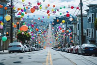 Balloon street vehicle city.
