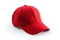 A red baseball cap white background headgear headwear.