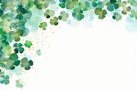 Background made of green four-leaf clover leaves and gold round confetti backgrounds plant day.