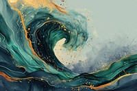 Water color illustration of wave abstract painting outdoors.
