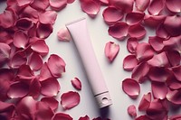 Cream tube with rose petals