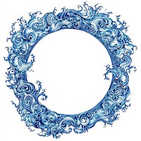 Circle frame of Japanese pattern blue white background porcelain.