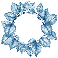 Circle frame of leaf sketch plant accessories.