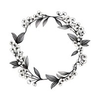 Circle frame with hygrangea jewelry white background accessories.