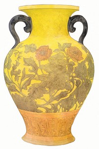 Illustration of a vase yellow porcelain pottery urn.