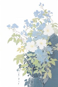 Illustration of a Jasmine blue painting flower plant.