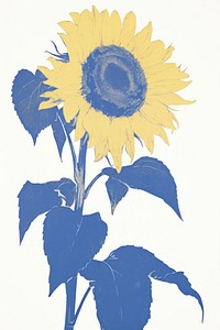 Illustration of a sunflower blue plant inflorescence creativity.