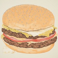 Illustration of burger food hamburger condiment.