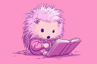 Book porcupine reading illustration. AI generated Image by rawpixel.