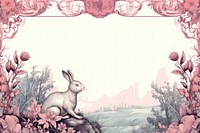 Toile with bunny border rodent representation creativity.