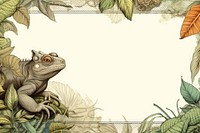 Toile with chameleon border reptile animal iguana.