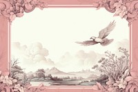 Illustration solid toile with eagle border flying bird creativity.