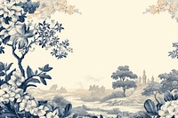 Toile with jasmine border pattern sketch tranquility.
