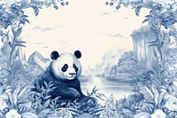Toile with panda border mammal bear representation.