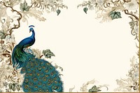 Toile with peacock border bird backgrounds elegance.
