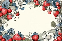 Toile with strawberry border pattern fruit plant.