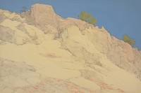 Sand dune backdrop mountain outdoors painting.