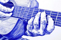 Drawing man playing guitar sketch adult illustrated.