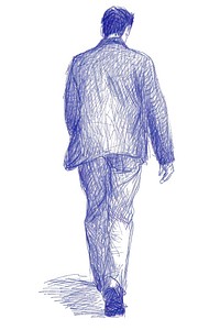 Drawing man walking sketch adult illustrated.