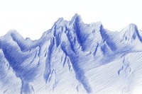Drawing mountain landscape nature winter sketch.