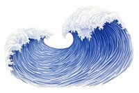 Drawing ocean wave nature sketch blue.