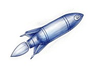 Drawing rocket sketch missile blue.