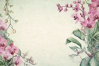 Realistic vintage drawing of orchid border backgrounds blossom pattern.
