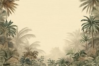 Realistic vintage drawing of palm border backgrounds vegetation outdoors.