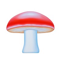 Surrealistic painting of mushroom fungus agaric white background.