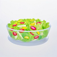 Surrealistic painting of salad vegetable lettuce plant.