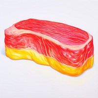 Surrealistic painting of steak food meat art.