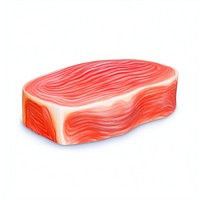 Surrealistic painting of steak food white background accessories.
