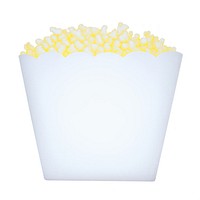 Surrealistic painting of popcorn food white background letterbox.