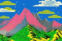 Comic of a mountain outdoors nature sky.