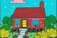 Comic of a house architecture building outdoors.