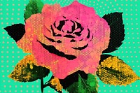 Comic of a rose painting pattern flower.