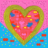 Comic of heart icon backgrounds pattern creativity.