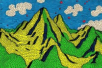 Comic of mountain backgrounds pattern art.