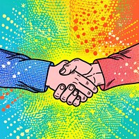 Comic of shake hands backgrounds handshake togetherness.
