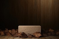  Wood pedestal podium leaf plant simplicity. AI generated Image by rawpixel.