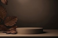  Wood pedestal podium nature leaf decoration. AI generated Image by rawpixel.
