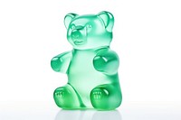 Gummy bear iridescent toy white background representation.