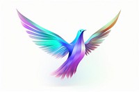 Dove symbol iridescent animal bird white background.