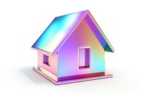 House icon iridescent white background confectionery architecture.